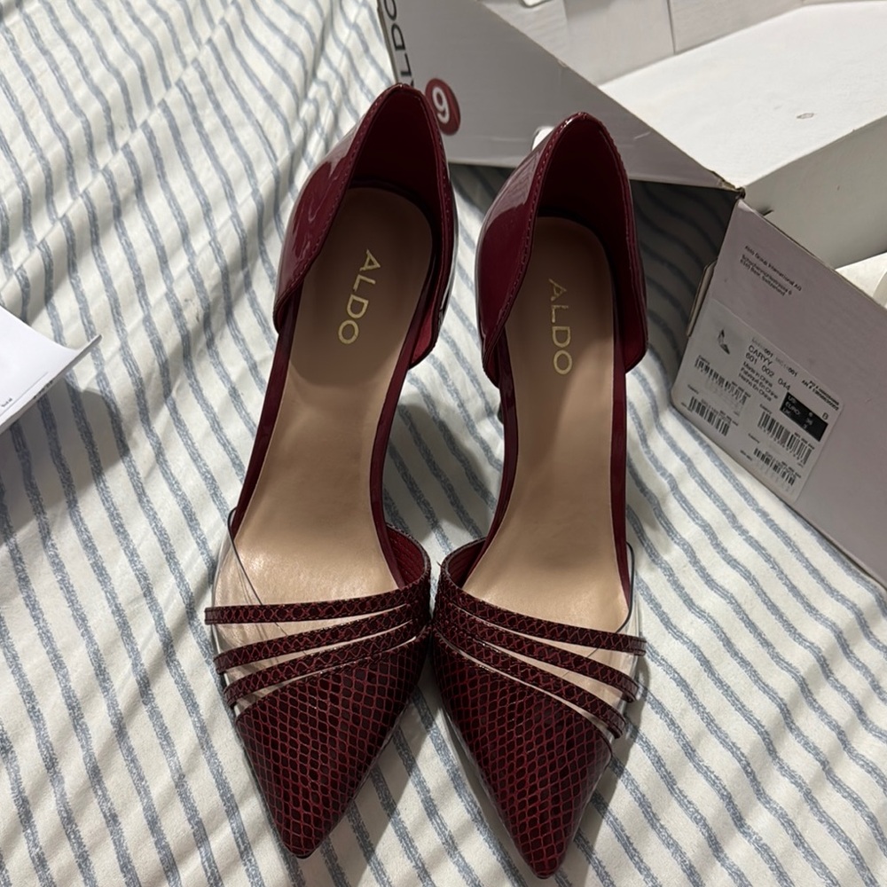 Aldo Women's Deep Red Mesh Heels